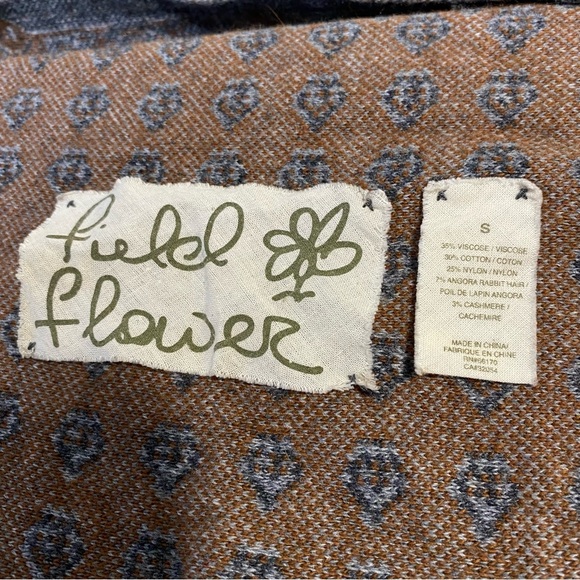 Anthropologie Field Flower Open Front Cardigan Soft Boho Print Stretchy Flowy - Picture 2 of 10